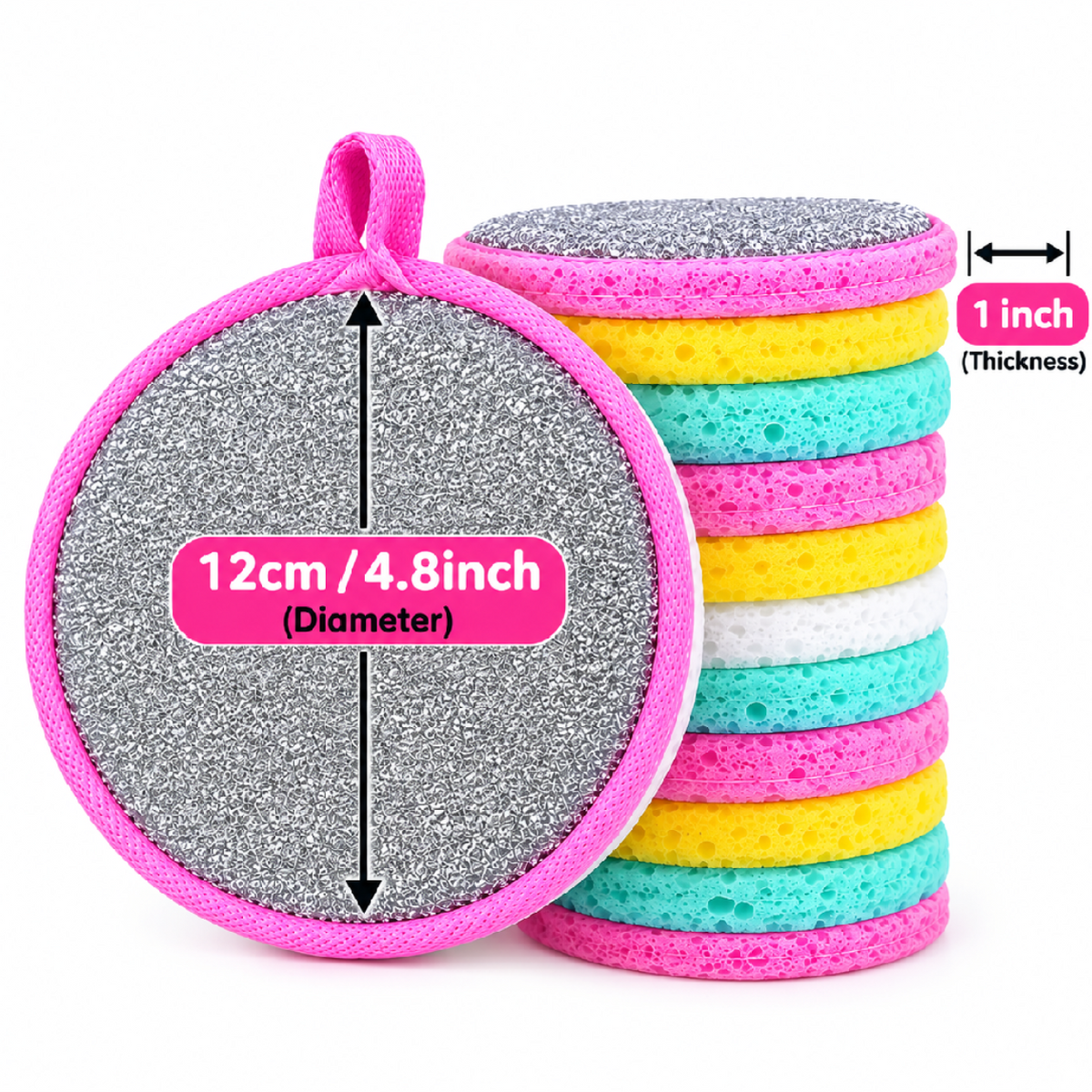 1 piece round cleaning sponges_ random color