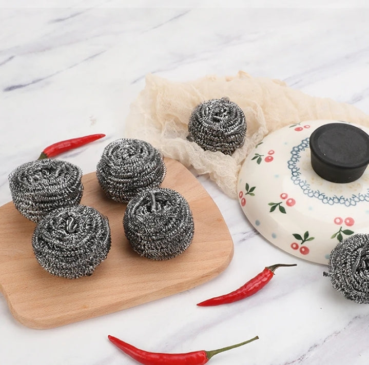1 piece Round steel cleaning scrubber