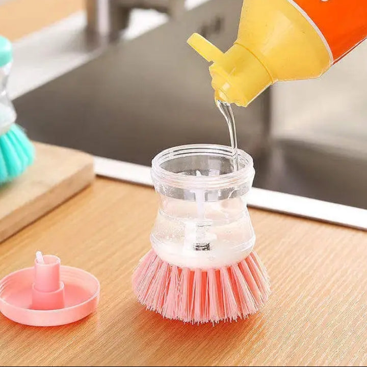 1 piece press type dispensing dishwashing brush