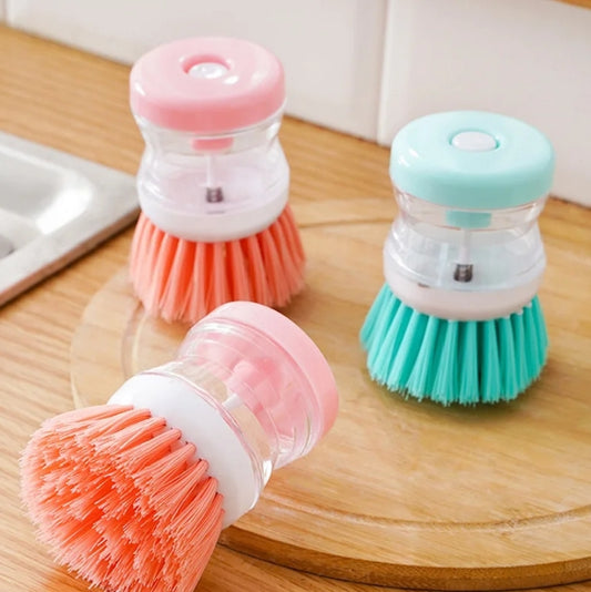 1 piece press type dispensing dishwashing brush